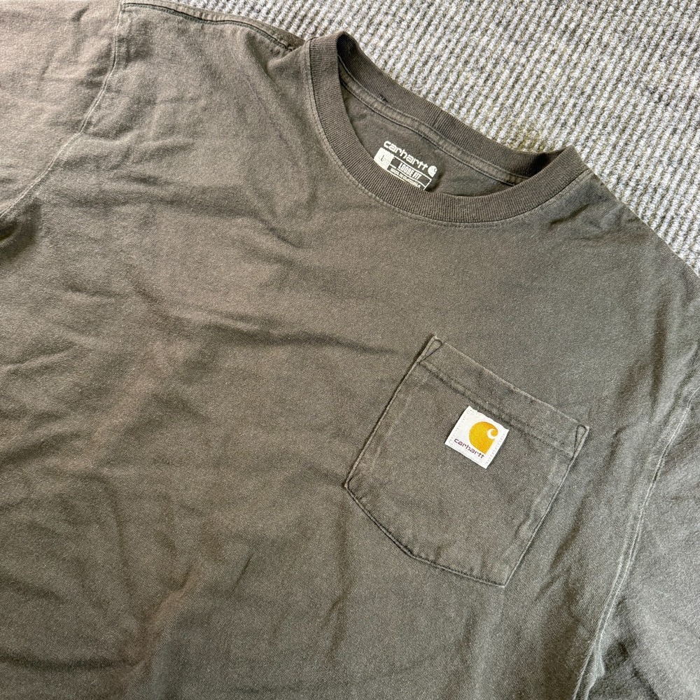 Carhartt Mens XL Pocket T Shirt Gray Loose Fit Heavyweight Short Sleeve